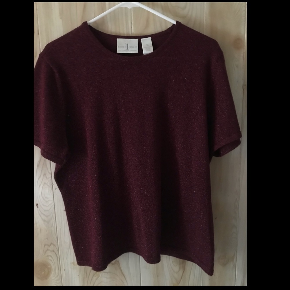 sparkly burgundy shirt